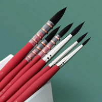 AOOKMIYA 3pcs Paint Brush Set Watercolor Brush Red Fat Man Bionic Squirrel Hair Brush Hook Line Pen Beginner Painting Art Supplies