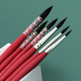 AOOKMIYA 3pcs Paint Brush Set Watercolor Brush Red Fat Man Bionic Squirrel Hair Brush Hook Line Pen Beginner Painting Art Supplies