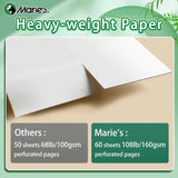 AOOKMIYA Marie's 9x12in Art Sketch Book Pad,1pc A4 108lb/160gsm 60 Sheets Pad with Double-Side Spiral Bound for Painting,Sketching,Marker