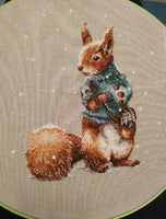 AOOKMIYA White bear cross stitch kit cute animal18ct 14ct 11ct flaxen linen fabric cloth cotton thread embroidery DIY handmade home decor