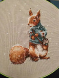 AOOKMIYA White bear cross stitch kit cute animal18ct 14ct 11ct flaxen linen fabric cloth cotton thread embroidery DIY handmade home decor