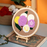 AOOKMIYA DIY Punch Needle Embroidery Kit with Yarn Floral Pattern Starter Kit Magic Tufting Set Poking Cross Stitch Tools For Knitting