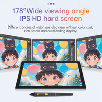 AOOKMIYA ART+ Creative Gifts BOSTO BT-101A Portable Graphics Drawing Tablet 10.1 Inch IPS Screen Display with Finger Touch Anti-glare Digital Art Drawing Pad