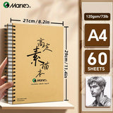 AOOKMIYA 1pc Marie's Spiral Sketch Book,16k/A4/8K with 60-Sheet Packs,73lb/120GSM,Notebook for Drawing,Writing Gift for Artist and Adults