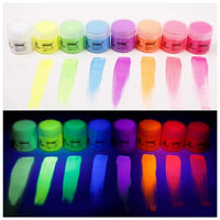 AOOKMIYA 8-color Luminous Acrylic Paints Set Hand-painted Graffiti Diy Water-based Luminous Paint Luminous Clothes Shoes Bag Paint