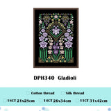 AOOKMIYA Dandelion cross stitch kit cute cartoon 14ct black canvas cloth cotton embroidery DIY handmade kitchen accessories
