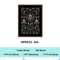 AOOKMIYA Dandelion cross stitch kit cute cartoon 14ct black canvas cloth cotton embroidery DIY handmade kitchen accessories