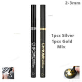 AOOKMIYA 3/2/1pcs Chrome Mirror Marker Pen 2mm DIY Reflective Paint Pens Mirror Markers Chrome SILVER Marker Car Styling Art Craftwor