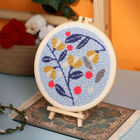 AOOKMIYA DIY Punch Needle Embroidery Kit with Yarn Floral Pattern Starter Kit Magic Tufting Set Poking Cross Stitch Tools For Knitting