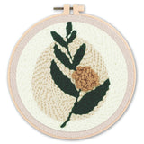 AOOKMIYA Punch Needle Embroidery Starter Kits Punch Needle Tool Threader Fabric Embroidery Hoop Yarn Rug Punch Needle 20x20cm Diy Gift