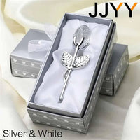AOOKMIYA Valentines Day Gift Crystal Glass Rose Flower Figurines Craft Favors Lovers Gift Souvenir Wedding Decoration Ornaments Gift Box