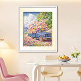 AOOKMIYA KS 11ct 90X79cm Car Flowers Pre-Printed Cross Stitch Kit DIY Embroidery Set Handicraft Floss Needle Crafts New Arrival