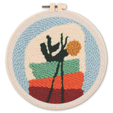 AOOKMIYA Punch Needle Embroidery Starter Kits Punch Needle Tool Threader Fabric Embroidery Hoop Yarn Rug Punch Needle 20x20cm Diy Gift