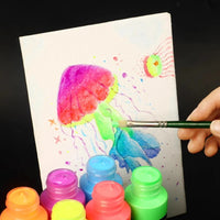 AOOKMIYA 8-color Luminous Acrylic Paints Set Hand-painted Graffiti Diy Water-based Luminous Paint Luminous Clothes Shoes Bag Paint