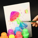 AOOKMIYA 8-color Luminous Acrylic Paints Set Hand-painted Graffiti Diy Water-based Luminous Paint Luminous Clothes Shoes Bag Paint