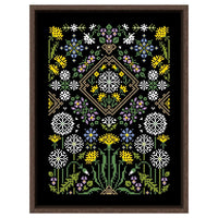 AOOKMIYA Dandelion cross stitch kit cute cartoon 14ct black canvas cloth cotton embroidery DIY handmade kitchen accessories