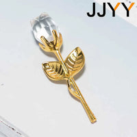AOOKMIYA Valentines Day Gift Crystal Glass Rose Flower Figurines Craft Favors Lovers Gift Souvenir Wedding Decoration Ornaments Gift Box
