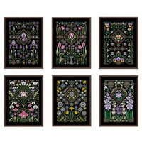 AOOKMIYA Dandelion cross stitch kit cute cartoon 14ct black canvas cloth cotton embroidery DIY handmade kitchen accessories