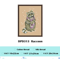 AOOKMIYA White bear cross stitch kit cute animal18ct 14ct 11ct flaxen linen fabric cloth cotton thread embroidery DIY handmade home decor