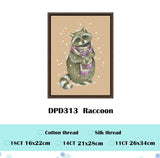AOOKMIYA White bear cross stitch kit cute animal18ct 14ct 11ct flaxen linen fabric cloth cotton thread embroidery DIY handmade home decor