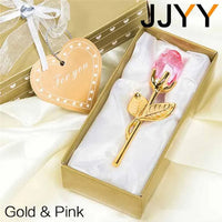 AOOKMIYA Valentines Day Gift Crystal Glass Rose Flower Figurines Craft Favors Lovers Gift Souvenir Wedding Decoration Ornaments Gift Box