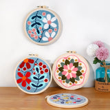AOOKMIYA DIY Punch Needle Embroidery Kit with Yarn Floral Pattern Starter Kit Magic Tufting Set Poking Cross Stitch Tools For Knitting