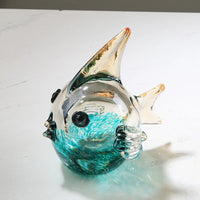 AOOKMIYA Hand blown Glass Crafts Fish Figurines Crystal Sculpture Living Room Home Decoration Centerpiece Creative Gift Fengshui Ornament