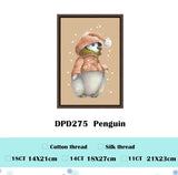 AOOKMIYA White bear cross stitch kit cute animal18ct 14ct 11ct flaxen linen fabric cloth cotton thread embroidery DIY handmade home decor
