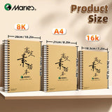 AOOKMIYA 1pc Marie's Spiral Sketch Book,16k/A4/8K with 60-Sheet Packs,73lb/120GSM,Notebook for Drawing,Writing Gift for Artist and Adults