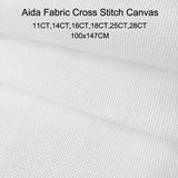 AOOKMIYA Aida White Color Cross Stitch Fabric, Canvas, Cloth, DIY Handmade Sewing Embroidery,11CT,14CT,16CT,18CT,25CT,28CT, 100X147CM