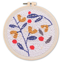 AOOKMIYA Punch Needle Embroidery Starter Kits Punch Needle Tool Threader Fabric Embroidery Hoop Yarn Rug Punch Needle 20x20cm Diy Gift