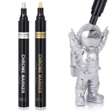 AOOKMIYA 3/2/1pcs Chrome Mirror Marker Pen 2mm DIY Reflective Paint Pens Mirror Markers Chrome SILVER Marker Car Styling Art Craftwor