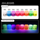 AOOKMIYA 8-color Luminous Acrylic Paints Set Hand-painted Graffiti Diy Water-based Luminous Paint Luminous Clothes Shoes Bag Paint