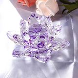 AOOKMIYA Crystal Lotus Flower Figurine Home Wedding Decoration Glass Craft Collection Paperweight Table Ornaments Souvenir Gifts