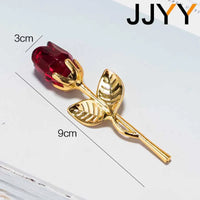 AOOKMIYA Valentines Day Gift Crystal Glass Rose Flower Figurines Craft Favors Lovers Gift Souvenir Wedding Decoration Ornaments Gift Box