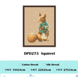 AOOKMIYA White bear cross stitch kit cute animal18ct 14ct 11ct flaxen linen fabric cloth cotton thread embroidery DIY handmade home decor