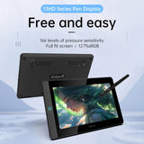 AOOKMIYA BOSTO BT-13HDK Portable Graphics Drawing Tablet 13.3 Inch H-IPS LED Screen Display Digital Art Drawing Pad 16K Pressure Level