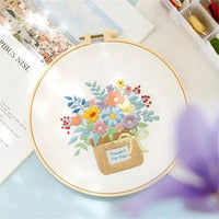 AOOKMIYA Flower Starter Kit DIY Cross For Beginner Plant Sewing Art Craft Painting Home Decor Embroidery Set Handmade Gifts