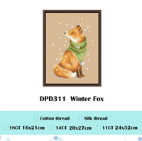 AOOKMIYA White bear cross stitch kit cute animal18ct 14ct 11ct flaxen linen fabric cloth cotton thread embroidery DIY handmade home decor