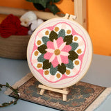 AOOKMIYA DIY Punch Needle Embroidery Kit with Yarn Floral Pattern Starter Kit Magic Tufting Set Poking Cross Stitch Tools For Knitting