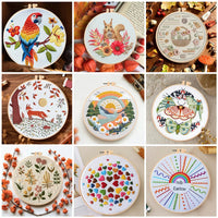 AOOKMIYA Animal Landscape Stitching Sewing Kit Included Hand Embroidery Kit For Adults Embroidery Kit Accessories & Hoop Gift
