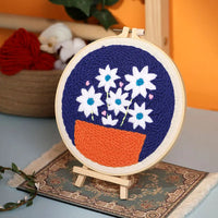 AOOKMIYA DIY Punch Needle Embroidery Kit with Yarn Floral Pattern Starter Kit Magic Tufting Set Poking Cross Stitch Tools For Knitting