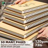 AOOKMIYA 1pc Marie's Spiral Sketch Book,16k/A4/8K with 60-Sheet Packs,73lb/120GSM,Notebook for Drawing,Writing Gift for Artist and Adults