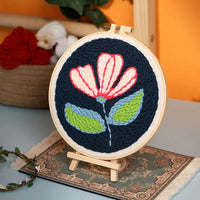 AOOKMIYA DIY Punch Needle Embroidery Kit with Yarn Floral Pattern Starter Kit Magic Tufting Set Poking Cross Stitch Tools For Knitting