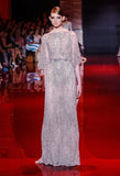 AOOKDRESS New Elie Saab Luxury Grey Crystal Sexy Open Back  فساتين السهرة vestidos de fiesta  فساتين سهره evening dresses