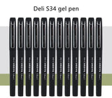 Deli S34 Black Bold Neutral Pen 1.0 mm Office Business Frosted Pen Holder Water Based Signature Pen Gel Pen