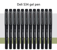 Deli S34 Black Bold Neutral Pen 1.0 mm Office Business Frosted Pen Holder Water Based Signature Pen Gel Pen