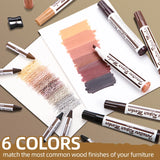 AOOKMIYA 13pcs Furniture Markers Crayon Sharpener Set, Wood Scratch Repair Kit Waterproof Pen for Floors, Tables, Desks, Stains Oak Maple