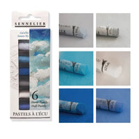 SENNELIER-Hand Made Cor Pó Vara, Extra-Macio, Meio Pastel, Cor Da Pele Seascape, Iniciantes Art Supplies, 6 Stick Set