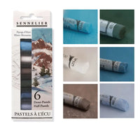 SENNELIER-Hand Made Cor Pó Vara, Extra-Macio, Meio Pastel, Cor Da Pele Seascape, Iniciantes Art Supplies, 6 Stick Set